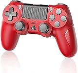 YTEAM Wireless Controller für PS4, Kabellos Gamepad Joystick mit Dual Motors, Motion/ 6-Achsen Gyro Sensor Game Controller für PS4 / PS4 Slim / PS4 Pro Console (Rot)