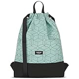 LARKSON No 7 - Turnbeutel Damen & Herren Mint Beutel für Mädchen & Jungen Sportbeutel mit Innentasche Rucksack Klein Sportlich Stoffrucksack Gym Bag - Recyceltes Material mit Auß