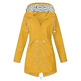 Hanxiulin Damen Regenjacke Wasserdicht Atmungsaktiv Leicht Lang Regenmantel Damen Jacke Softshelljacke ÜBergangsjacke Outdoor Winddichte Wasserabweisend Funktionsjacke Leichte Wetterschutzjack