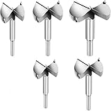 HIKENRI Forstner Bohrer-Set, 5-teiliges Set. Forstner, Holzbohrer, Profillochgruppe mit Zentrierspitze inklusive 35mm, 40mm, 45mm, 50mm, 60mm, Mehrzweckb