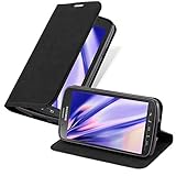 Cadorabo Hülle für Samsung Galaxy S4 Active in Nacht SCHWARZ - Handyhülle mit Magnetverschluss, Standfunktion und Kartenfach - Case Cover Schutzhülle Etui Tasche Book Klapp Sty