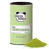 GREEN PANDA® Gerstengras Pulver Bio aus Österreich | Bio Gerstengras Pulver in nachhaltiger Kartondose | Für grüne Smoothies, Super Green Pulver Shakes, Chlorophyll zum Trinken | 125g