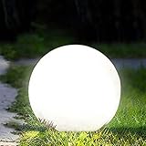 Kugelleuchte 40cm LED Kugel-Leuchte Deko, Beleuchtung für Garten und Balkon, Kugellampe mit Farbwechsel und Fernbedienung – Gartenleuchte, Dekoleuchte - Hängend & Stehend Verwendbar-W