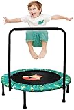 Trampolin für Kinder 38'' Faltbares Kindertrampolin mit Schaumstoffgriff und gepolsterter Sicherheitshülle,Indoor Outdoor Bungee Rebounder Trampolin für Jungen M