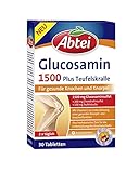 Abtei Glucosamin 1500 Plus Teufelskralle - Für gesunde Knochen und Knorpel, 30 Tab