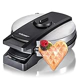 Cloer 1898 Waffeleisen Professional, zuckerresistente Doppelbeschichtung, für gewerblichen Betrieb geeignet, große Herzwaffel 16,5 cm Ø950 W, Backampel, akustische Fertigmeldung, An-/