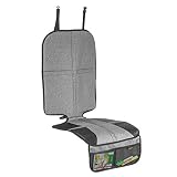 reer Kindersitz-Unterlage TravelKid MaxiProtect, Autositz-Schutzunterlage mit Rückenlehnen-Schutz, rutschfeste Unterlage, ISOFIX geeignet, für alle herkömmlichen Modelle, g