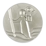 Christophorus Auto-Aufkleber aus silber farbenem Metallguss - Schutzheiliger als Auto-Plak