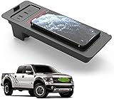 Auto-Wireless-Ladegerät für Ford F-150 2017-2020 Mittelkonsolen-Zubehörpanel mit Zwei 18W QC3.0 USB-Anschlüssen Ladeplatine, 15W Fast Phone Wireless-Ladegerät für alle QI-Smartp