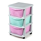 Schubladen aus Kunststoff schubladenschrank mit Rollen Rädern Schwerlast Aufbewahrungsbox Kunststoff 3 Schub