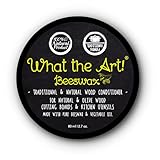 What the Art!® «Beeswax» Gr. S | Natürliche Holzpflege für Schneidebretter und Küchenutensilien + Geschenk | Bienenwachs & Leinöl | 80 ml | Holzschutz - Holzbutter - Olivenholz - N