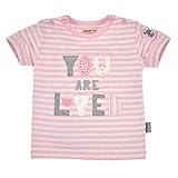 BONDI T-Shirt halbarm Geringelt ´You Are Loved´, Stripe Rose/Offwhite 62 Hallo Baby Girl Artikel-Nr.93583