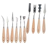 10-teiliges Malmesser-Set, Edelstahl-Ölgemälde Mischschaber Glattes und langlebiges Spachtel-Spachtel, zum Verteilen, Räuchern, Glätten, Verschmieren, Mischen(Pack of 10)
