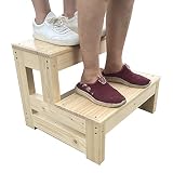 Step Stool Tritthocker Schwerlast-Tritthocker aus Holz mit 40cm Höhe, Heimbüro-Schrankleitern/Bücherregal/Sofa-Beistelltisch, für Schlafzimmer, Küche, Balk