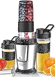 2in1 Smoothe Maker Set | BPA-Frei | 570 ml und 400 ml To Go Becher | 800 Watt | Stabmixer | Smoothiemaker | Mini Standmixer | Hand Blender | Shake Mixer | To-Go Smoothie | Mix