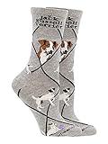 WHD Jack Russell Terrier Socken für Frauen Geschenk für Hundeliebhaber, grau, M