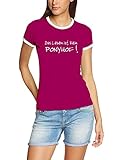 Coole-Fun-T-Shirts Das Leben ist kein Ponyhof ! Girly Ringer lila/weiss, Gr.M