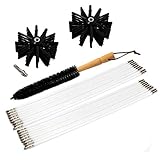 YUGVU Reinigungsbürsten, Reinigung Bürsten Set, Kanalentlüftungs Reinigungsset Mit Nylonstangen, Bürstenköpfe 1 Bohrverbinder 1 Lange Bürste (18 Stangen)