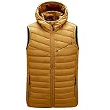 ZYYM Herren Winter Weste Gepolsterte Winter West Outdoor Sport Ärmellos Jacke Körperwärmer Winddichte Puffer Weste Männer Weste Jacke Warme Mode lässig mit Kapuze Weste Herbst Verdicken W