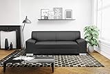 DOMO Collection Alisson Sofa, 3er Couch, 3-Sitzer, 3er Garnitur, 199x83x75 cm, Polstergarnitur in schw