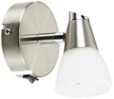 Reality Leuchten R8811-07 Halogen-Wandspot, EEK D G9, mit Drehgelenk, in nickel matt, Glas in weiß