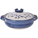 DJ-NFJ Kasserolle Japanischer Donabe-Keramik-Kasserolle,runder binauraler heißer Topf mit Deckel,Tontopf-Tontopf-Totentopf for den Toch-Suppen-Reiskocher,1.2l (Size : 1.2L)