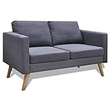 vidaXL Sofa 2-Sitzer Dunkelgrau Stoffsofa Polstersofa Loungesofa Sitzmöb