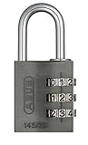 ABUS Zahlenschloss 145/30 Titanium - Vorhängeschloss aus massivem Aluminium - mit individuell einstellbarem Zahlencode - 46622 - Level 3