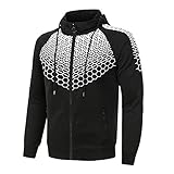 SSBZYES Herren Pullover Herren Jacke Hoodie Sportswear Jacke Herren Reißverschluss Kapuzenjacke Wabenbedruckter Freizeitp