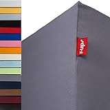 r-up Passt Spannbettlaken Doppelpack 90x200-100x200 bis 35cm Höhe viele Farben 100% Baumwolle 130g/m² Oeko-Tex stressfrei auch für hohe Matratzen (dunkelgrau)