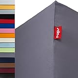 r-up Passt Spannbettlaken Doppelpack 90x200-100x200 bis 35cm Höhe viele Farben 100% Baumwolle 130g/m² Oeko-Tex stressfrei auch für hohe Matratzen (dunkelgrau)