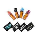 M&M Smartek großes Baller-Fläschchen mit Löffel inkl. Karte (Zieh & Hack, Zieh es durch, Let it Snow, Wochenende) für Schnupftabak | Schnupfset |Dosierer | Portionierer | Spender (Set 2)