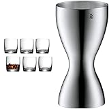 WMF Easy Plus Gin Gläser Set 6-teilig, Tumbler Glas 300 ml, Whisky Gläser & Loft Barmaß, mit 2 Einheiten, 2 cl und 4 cl, kleiner Messbecher für exaktes Dosieren, Cromargan E