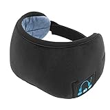 3D Augenmaske Bluetooth Schlafmaske integrierter Lautsprecher Mikrofon Waschbares Wireless Schlafkopfhörer Musik Augenmaske (Color : Black)
