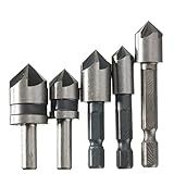 5 stücke 5 flute. HSS. Senkerbohrer Bohrer Set 82 Grad 1/4 Zoll Schaftzähler Waschbecken Fasenbits Schneider for Holzwerkzeuge von YESYI SHMGO. (Color : 5pcs)