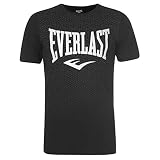 Everlast Herren Geo Print T Shirt Rundhals Baumwolle Kurzarm Schwarz L