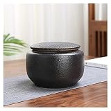 wanhaishop teedose Black Töpferei Tee Caddy High-Capacity Candy Verpackungsbox Küche Aufbewahrungsbehälter Kaffee Dosen Salz Zucker Gewürz Jar Nut Box teedosen (Color : Type B 14x9.8cm)