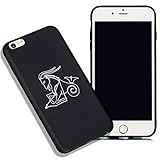 Hpory Kompatibel mit iPhone 6S Plus Hülle, Handyhülle iPhone 6 Plus Sternzeichen Muster Weiche TPU Silikon Schwarz Bumper Schale Back Case Cover Handytasche Etui Schutzhülle - Capricorn Steinbock