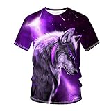 wuitopue Herren Shirts Verkauf Verkauf Verkauf Clearance Männer Frauen Frühling Sommer Casual Slim 3D Gedruckt Kurzarm T-Shirt Top Bluse UK Größe S-XXXXXL, Purple6, 58