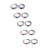 AllerPierce Creolen Ohrringe Knorpel Ohrstecker Tragus Helix Percing Kleine Ohrschmuck Sets für Damen Herren 8mm-16mm (Bunt)