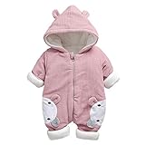 DorkasDE Baby Strampler Junge Mädchen Overall Jumpsuit Winter Babykleidung mit Kap