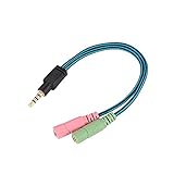 Mengshen 3.5mm Audio Y Splitter Kabel - 1x 3.5mm Stecker auf 2X 3.5mm Buchse - Kompatibel Mit PC, Mac, Laptop, Smartphone, PS4, Xbox One Und SpielkopfhöRer - CB05