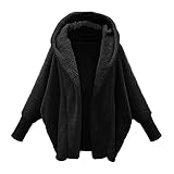 Dasongff Damen Plüschjacke Kapuzenjacke Mantel Wintermantel Warm Langarm Hoodies mit Kapuze, offene Vorderseite Teenager Mädchen Sweatshirt Outwear Faux Fur Pelzmantel Fellmantel Herbst W