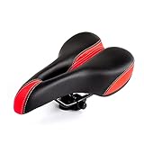 Fahrradsattel Besonders bequemer Fahrradsitz - extra breites und gepolstertes Fahrradsattel Vorderer Sitz breites Big Bike-Fahrrad-Gel-Kreuzer extra sportlich weicher Pad-Sattelsitz ( Color : Red )