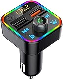 auvisio Auto, Bluetooth: Kfz-FM-Transmitter mit Bluetooth 5, Freisprecher, MP3, 2 USB-Ladeports (Autoradio)