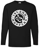 Urban Backwoods Island Hoppers Logo Herren Langarm T-Shirt Schwarz Größe M