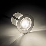 Lightbox 10er Set LED Einbaulampen mit warmweißem Licht - Spritzwassergeschützte moderne Einbauleuchten - Metall/Glas E
