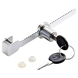 TRIXES Silbernes einfach installierbares Schloss für Glas-Display-Vitrine Schrank Schiebeverriegelung mit Zwei Schlü