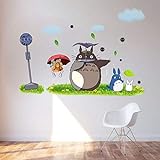 asd137588 Wandtattoo Totoro Wallpaper Cartoon Animation Vinyl Totoro Wandaufkleber Für Kinderzimmer Cafe/Bar/Home D