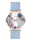 s.Oliver Damen Analog Quarz Uhr mit Silicone Armband SO-4079-PQ